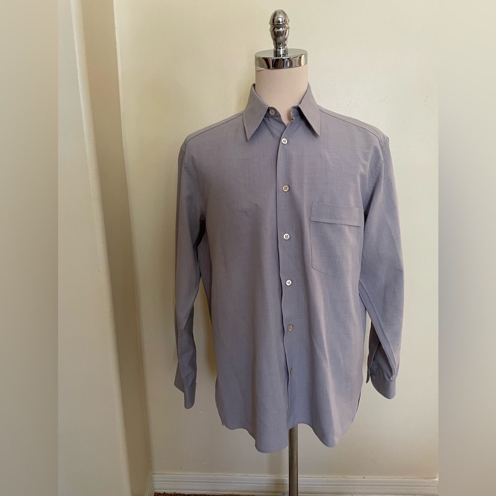 Ermenegildo Zegna Vintage Polyester Sport Shirt in Light Gray Size L $495